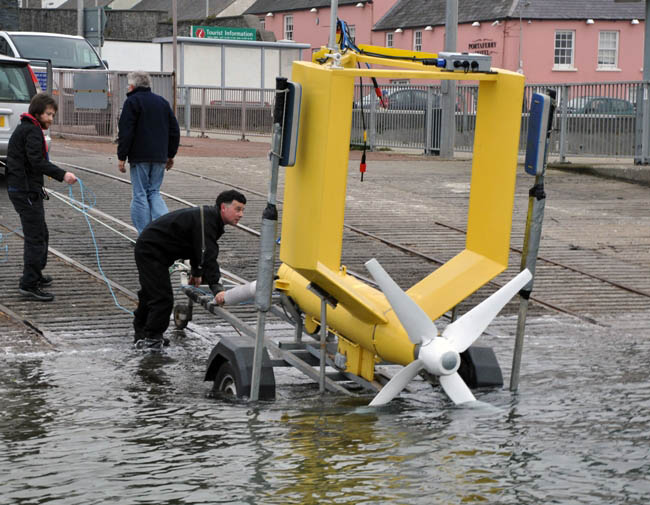 March 2011 - Tidal Energy device Evopod being installed from Portaferry